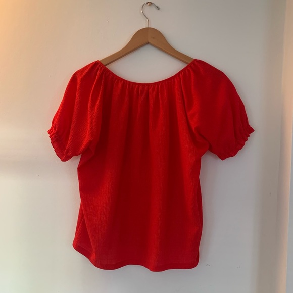 Madewell Red Peasant Top size M - Picture 6 of 9